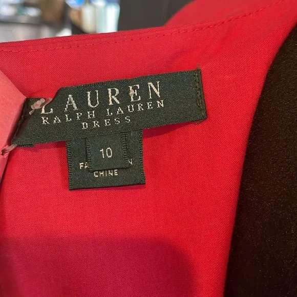 Coral red cotton lined dress - Picture 4 of 9